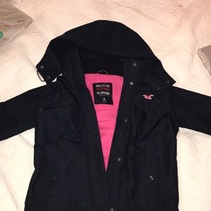 Navy blue Hollister all-weather jacket